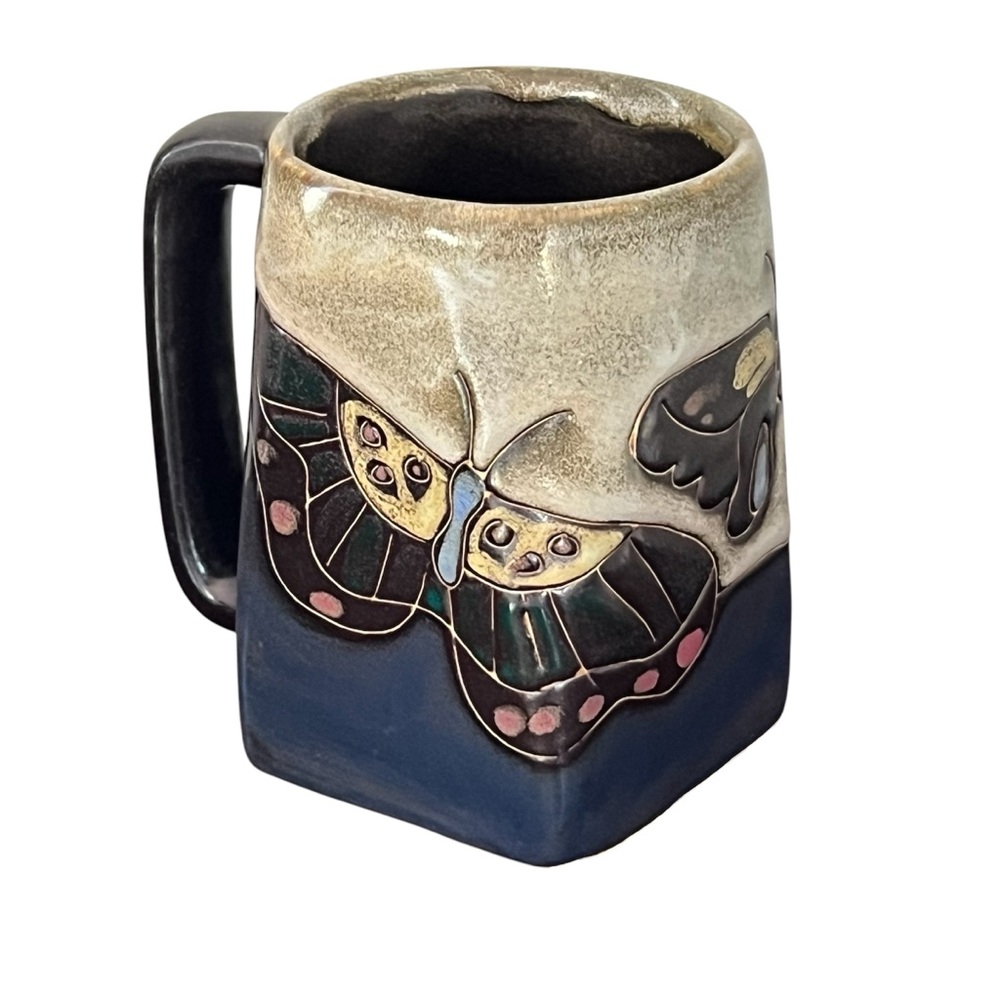 Mara Stoneware Mexican Pottery Butterfly Mug